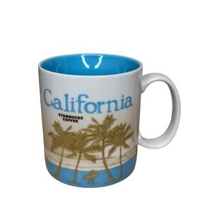 STARBUCKS 2012 CALIFORNIA Palm Trees Redwoods Ceramic Mug Cup 16 oz